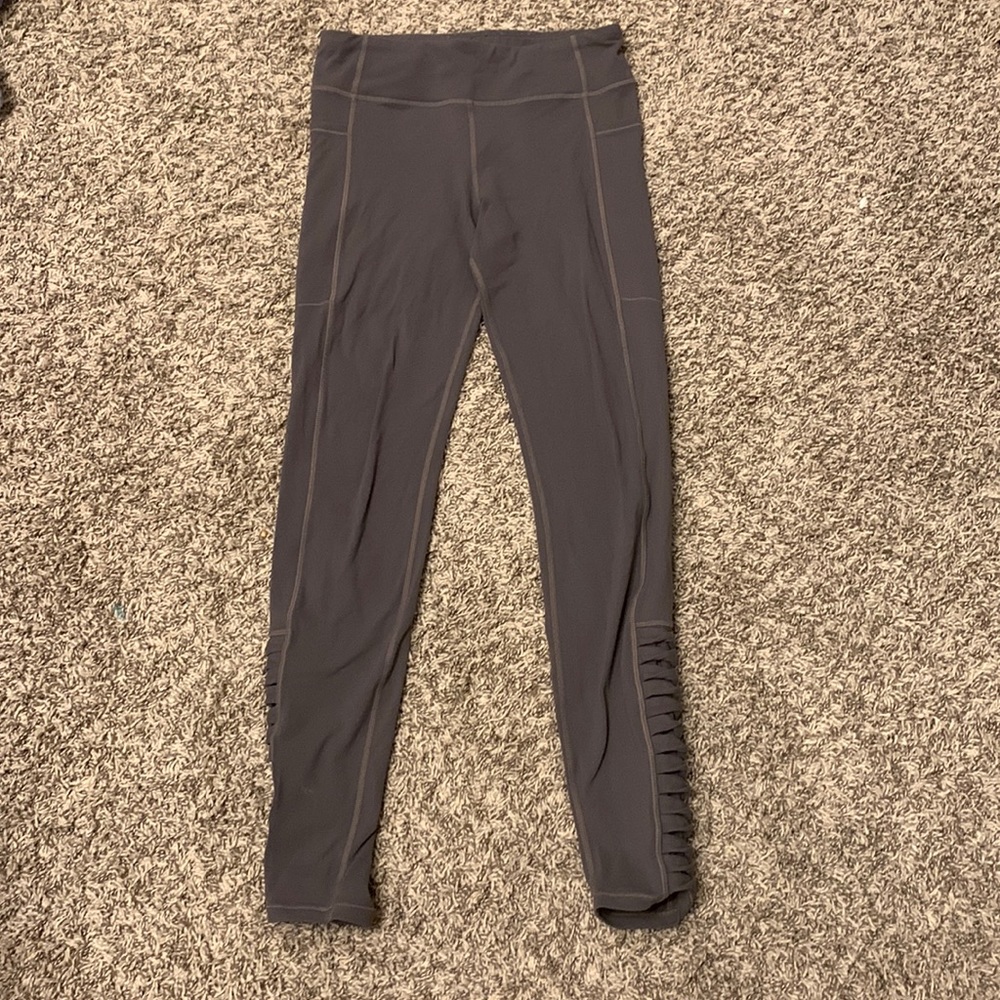 Athleta Girl Mid Rise Grey Leggings With Pockets Size XL/14